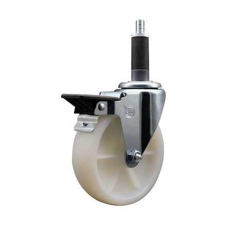 Service Caster 5'' Nylon Swivel 1'' Expanding Stem Caster with Brake SCC-EX20S514-NYS-PLB-1